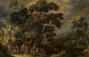 Landscape with the Temptation of Saint Anthony the Great by Kerstiaen De Keuninck Oil Painting