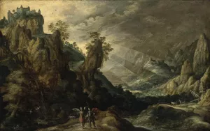 Landscape with Tobias and the Angel by Kerstiaen De Keuninck Oil Painting
