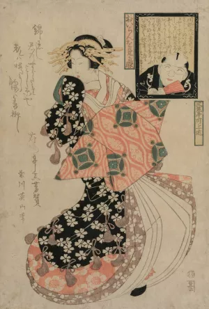 Eyes for Looking at a Courtesan by Kikukawa Eizan Oil Painting