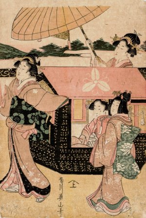 No Title by Kikukawa Eizan Oil Painting