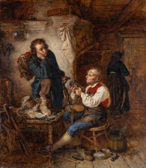 At Shoemaker's by Kilian Zoll Oil Painting
