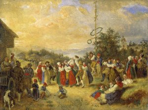 Midsummer Dance at Rattvik by Kilian Zoll Oil Painting