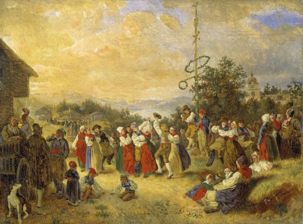 Main Product Photo of Midsummer Dance at Rattvik  Painting by Kilian Zoll