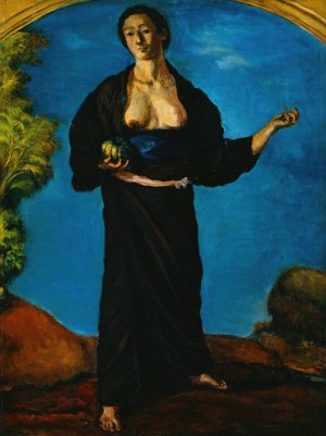 Woman with a Pumpkin by Kishida Ryusei Oil Painting