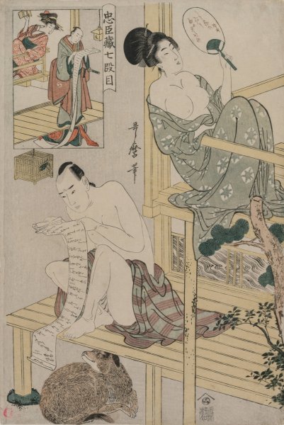 Main Product Photo of Act VII from the series The Storehouse of Loyal Retainers  Painting by Kitagawa Utamaro