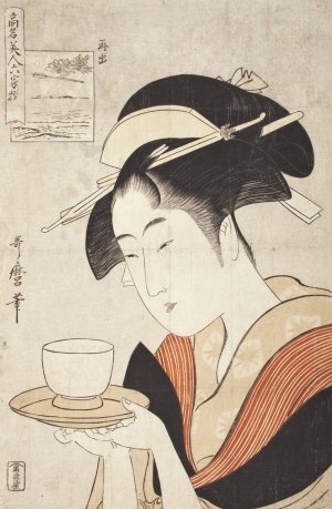 Appearing Again; The Courtesan Naniwaya Okita by Kitagawa Utamaro Oil Painting