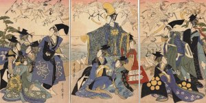 Caps and Cranes Oil painting by Kitagawa Utamaro