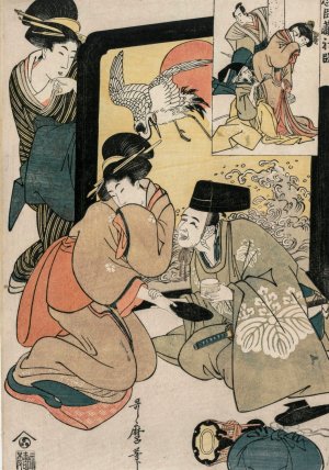 Chushingura: Act I of The Storehouse of Loyalty by Kitagawa Utamaro Oil Painting