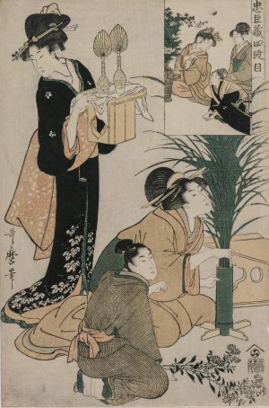 Chushingura: Act IV of The Storehouse of Loyalty by Kitagawa Utamaro Oil Painting