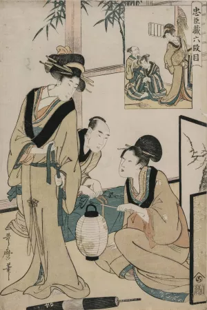 Chushingura: Act VI of The Storehouse of Loyalty by Kitagawa Utamaro Oil Painting