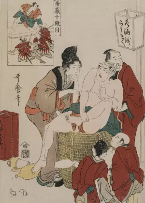 Chushingura: Act X of The Storehouse of Loyalty by Kitagawa Utamaro Oil Painting
