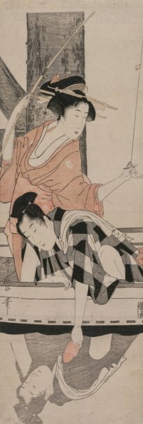 Couple in a Boat by Kitagawa Utamaro Oil Painting