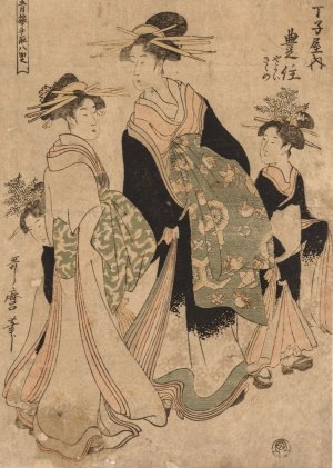 Courtesans and Attendants by Kitagawa Utamaro Oil Painting