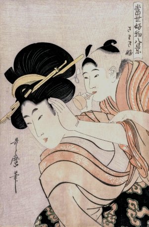 Fond of Noise from the series Eight Views of Favorite Things of Today's World by Kitagawa Utamaro Oil Painting