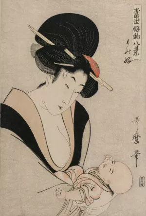 Fond of Things from the series Eight Views of Favorite Things of Today's World by Kitagawa Utamaro Oil Painting