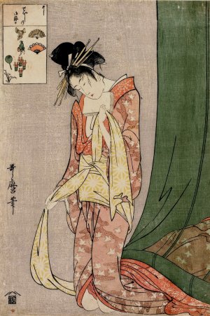 Hanaogi of Ogiya from the series Picture Puzzles by Kitagawa Utamaro Oil Painting