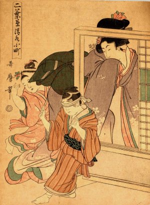 Kiyomizu Komachi from the series Little Seedlings: Seven Komachi by Kitagawa Utamaro Oil Painting