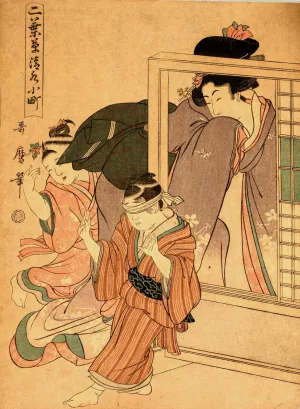 Kiyomizu Komachi from the series Little Seedlings: Seven Komachi by Kitagawa Utamaro Oil Painting