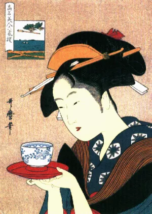 O-Kita of Naniwaya Oil painting by Kitagawa Utamaro