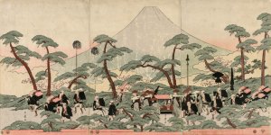 Procession at the Foot of Mount Fuji by Kitagawa Utamaro Oil Painting