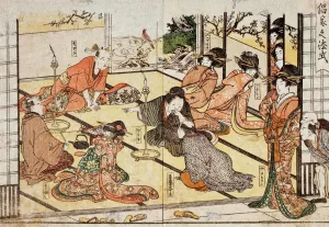 Rules of Conduct in the Pleasure Quarters by Kitagawa Utamaro Oil Painting