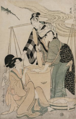 Settsu Province from the series Fashionable Six Jewel Rivers by Kitagawa Utamaro Oil Painting