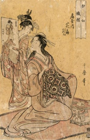 The Courtesan Hana-ogi of Ogiya as the Sennin Tekkai by Kitagawa Utamaro Oil Painting