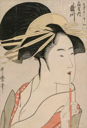 The Courtesan Takigawa of Ogiya by Kitagawa Utamaro Oil Painting