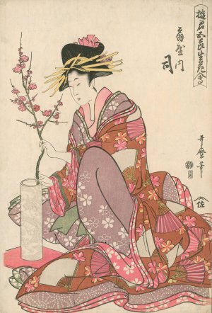 Tsukasa of Ogiya by Kitagawa Utamaro Oil Painting
