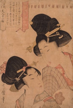 Two Courtesans by Kitagawa Utamaro Oil Painting