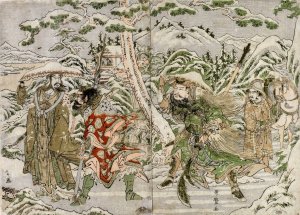 Winter Scene from the Romance of the Three Kingdoms by Kitagawa Utamaro Oil Painting