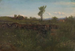 Landscape Study from the Environs of Carlsruhe by Kitty Kielland Oil Painting