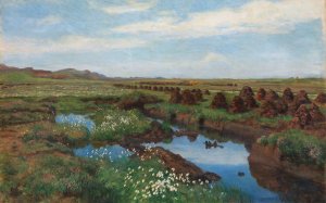 Peat Bog at Jaeren by Kitty Kielland Oil Painting
