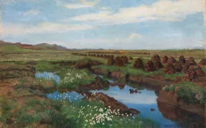 Peat Bog at Jaeren Oil painting by Kitty Kielland