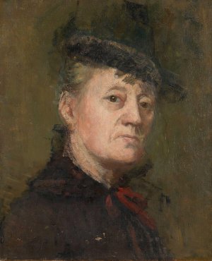 Selvportrett by Kitty Kielland Oil Painting