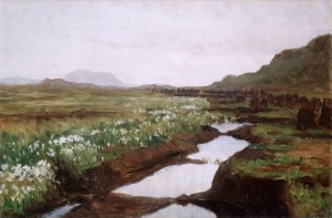 Study of a Peat Bog on Jaeren by Kitty Kielland Oil Painting
