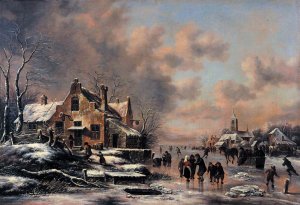 Winter Landscape by Klaes Molenaer Oil Painting