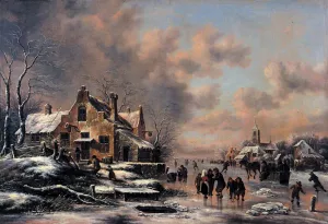 Winter Landscape by Klaes Molenaer - Oil Painting Reproduction