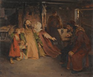 Ivan The Terrible by Klavdy Vasilyevich Lebedev Oil Painting