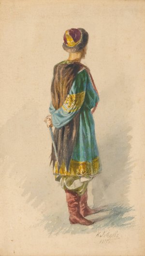Oriental Figure by Klavdy Vasilyevich Lebedev Oil Painting