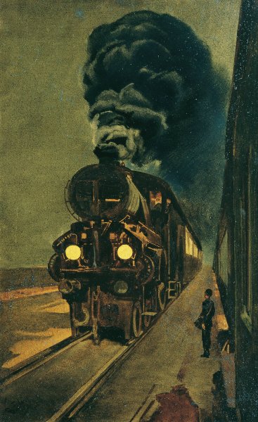 Der Schnellzug  by Klemens Brosch - Hand-Painted Oil Painting Reproduction