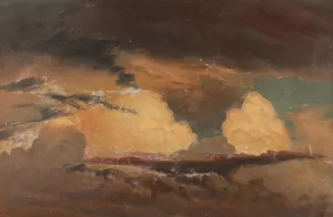 Cloud Study by Knud Baade Oil Painting