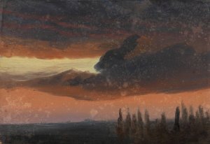 Cloud Study over Poplars by Knud Baade Oil Painting
