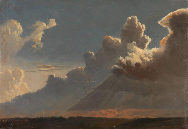 Cloud Study by Knud Baade - Hand-Painted Oil Painting Reproduction