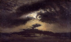 Clouds in Moonlight by Knud Baade Oil Painting