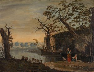 Landscape by Knud Baade Oil Painting