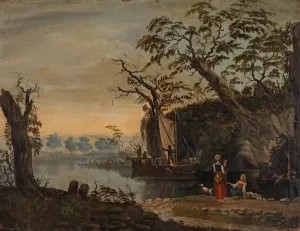 Landscape by Knud Baade Oil Painting