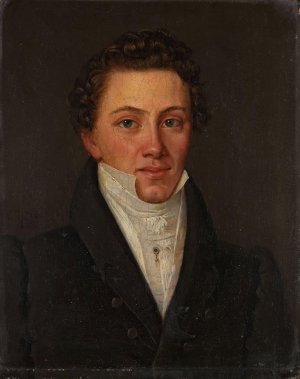 Portrait of Johan Tscherning by Knud Baade Oil Painting