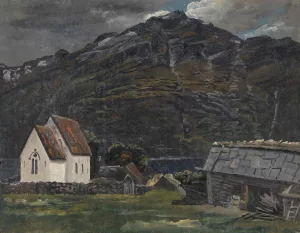 The Church at Ullensvang in Hardanger by Knud Baade Oil Painting