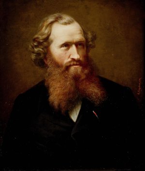 Portrait of the Painter J.F. Eckersberg by Knud Bergslien Oil Painting